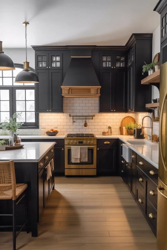 Shaker black kitchen cabinets ideas