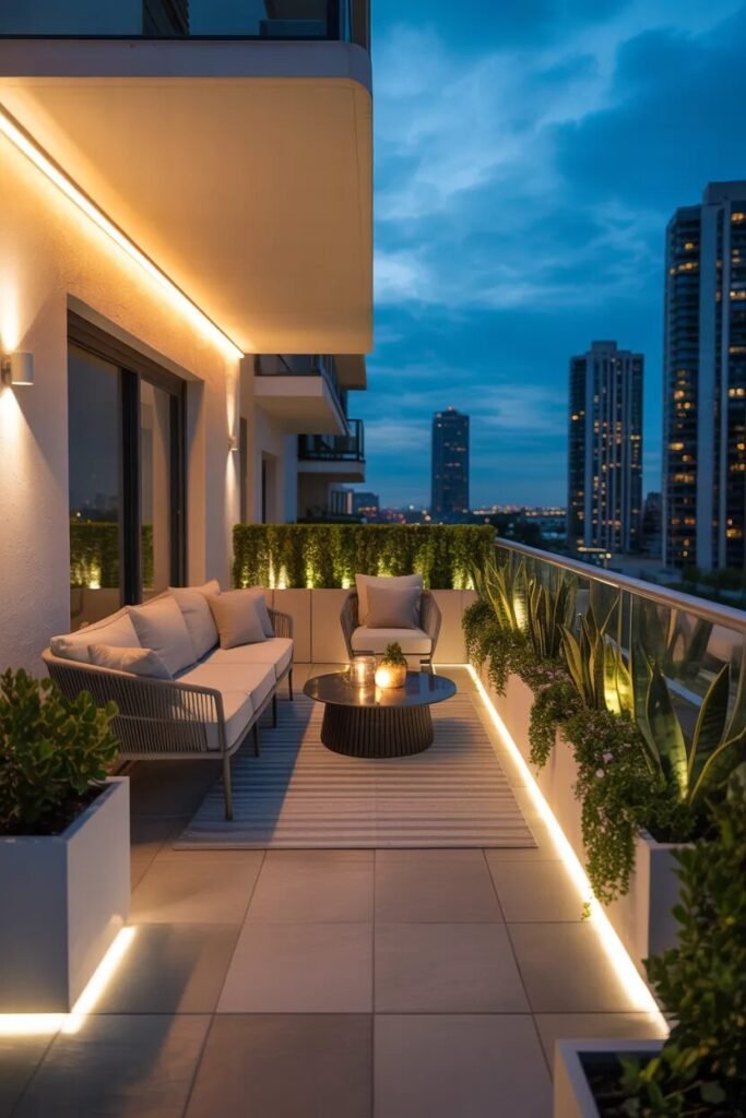 LED apartment patio ideas lighting