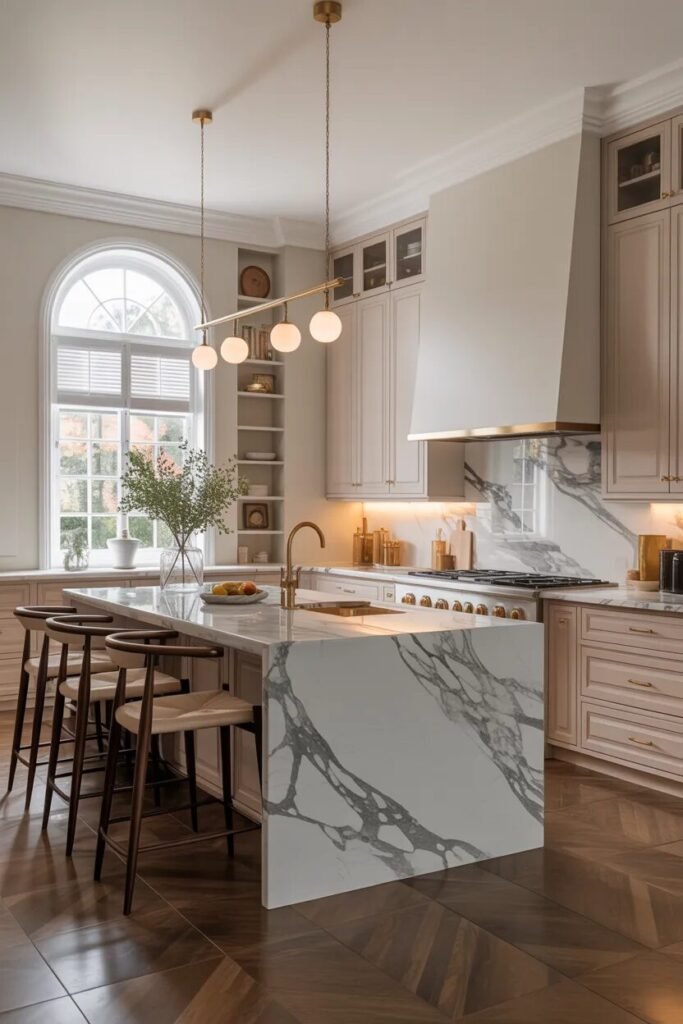  luxury farmhouse kitchen design ideas marble island