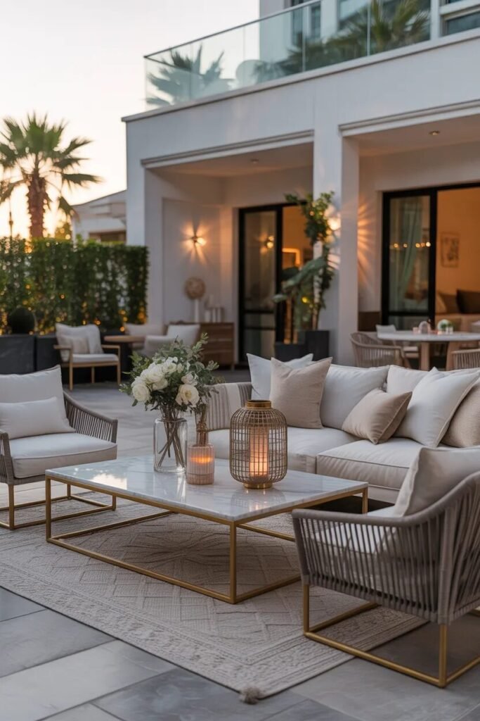 Luxury apartment patio ideas marble
