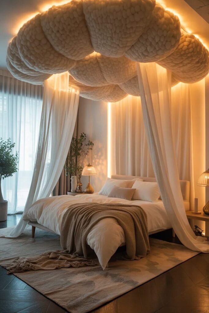 canopy bed ideas cloud white dreamy bed