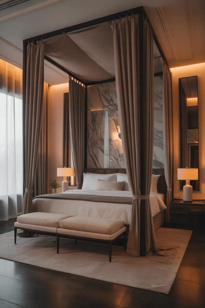 canopy bed ideas luxury hotel suite style