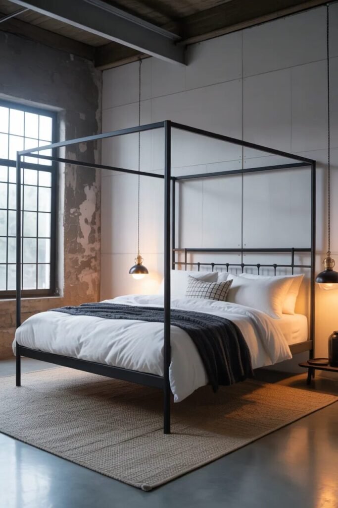 canopy bed ideas modern black frame bed