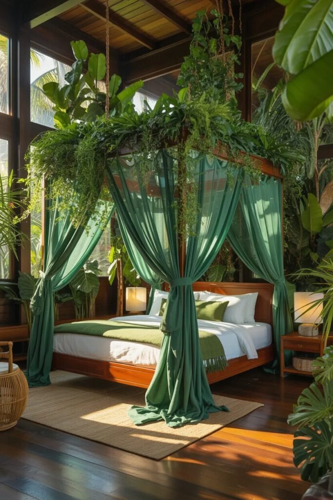 canopy bed ideas green jungle canopy bed