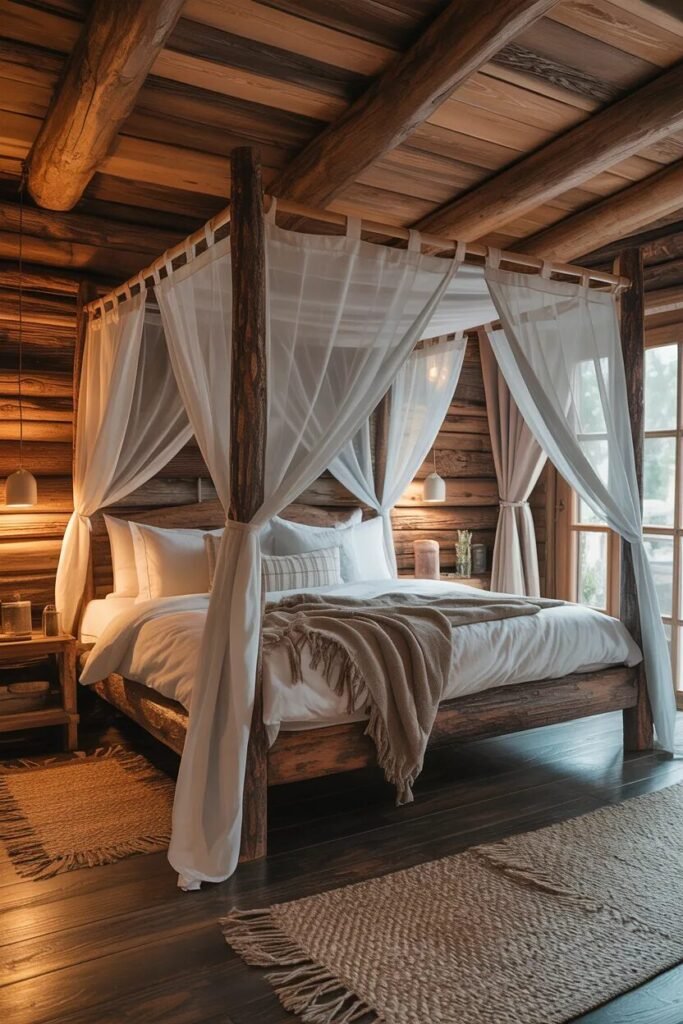 canopy bed ideas rustic luxury wooden bed