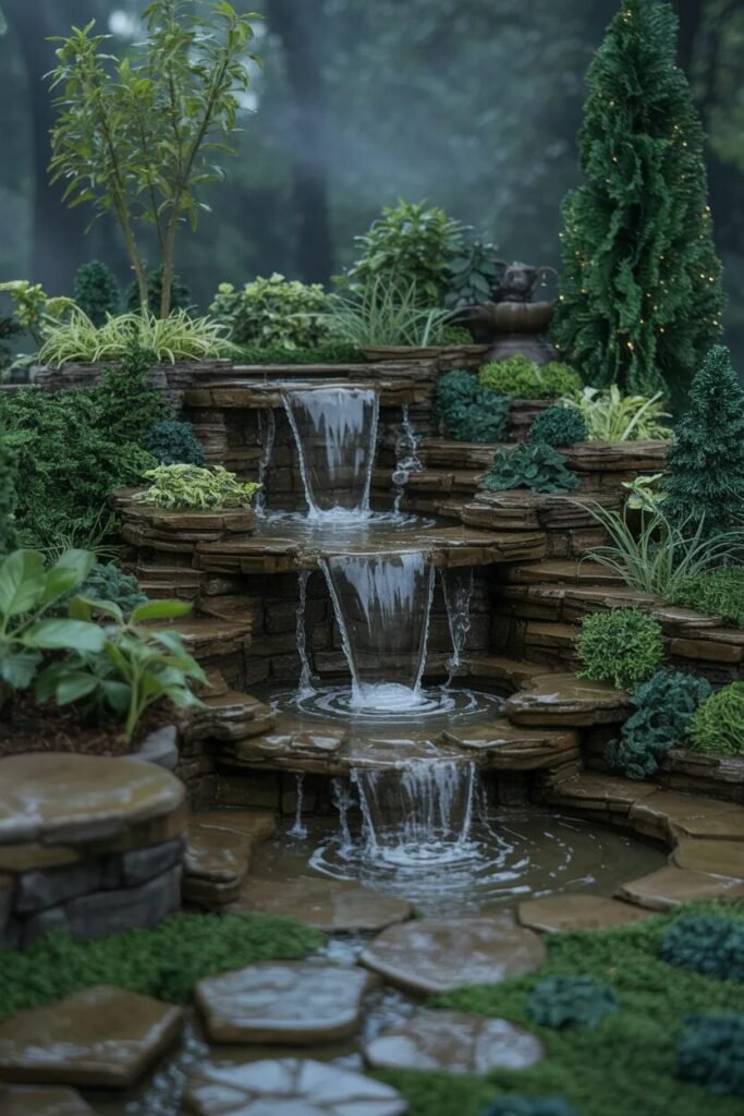 20 fairy garden ideas waterfall cliff