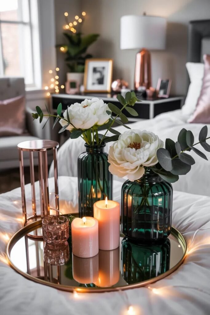 luxury pink green glass decor