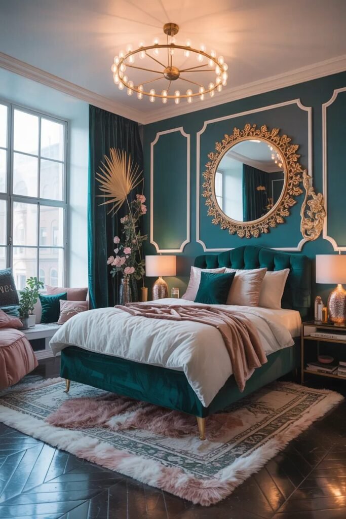luxury pink green penthouse dorm
