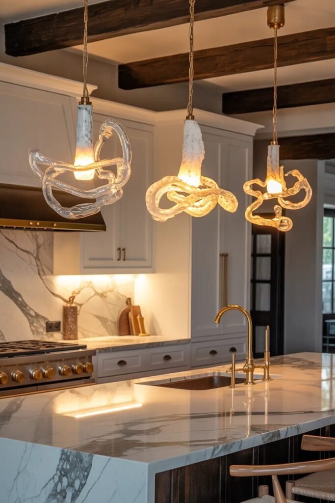 luxury farmhouse kitchen design ideas lighting