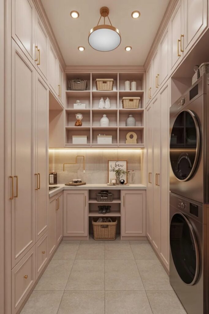 storage laundry room and mudroom combo