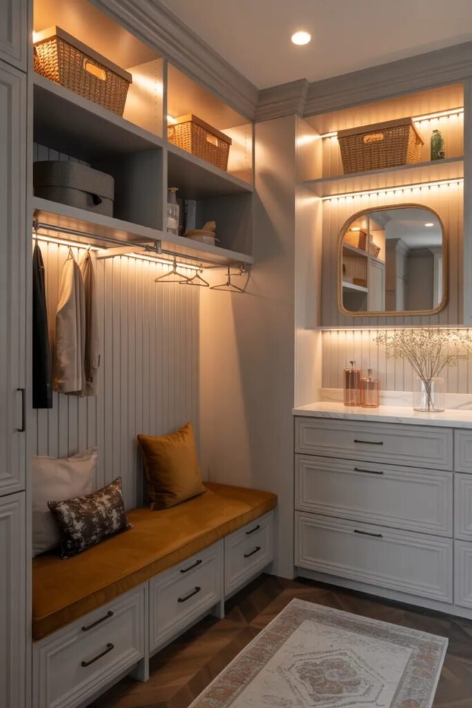 bench laundry room and mudroom combo