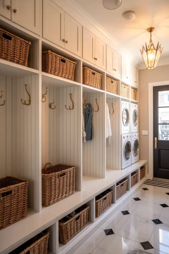 locker laundry room and mudroom combo