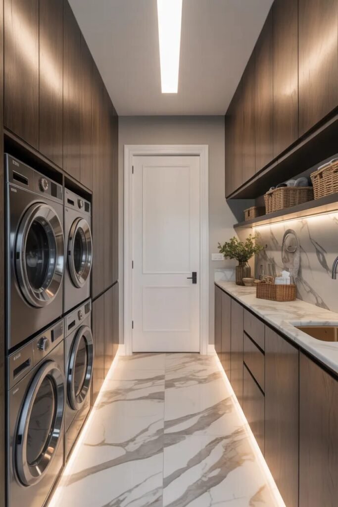 hidden laundry room and mudroom combo