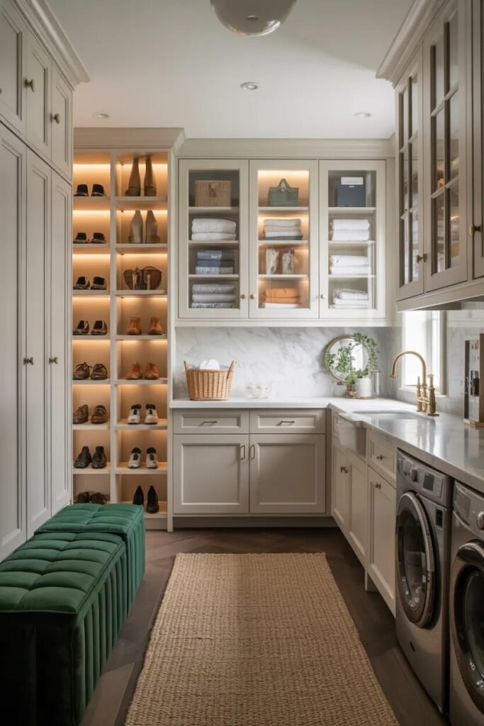 boutique laundry room and mudroom combo