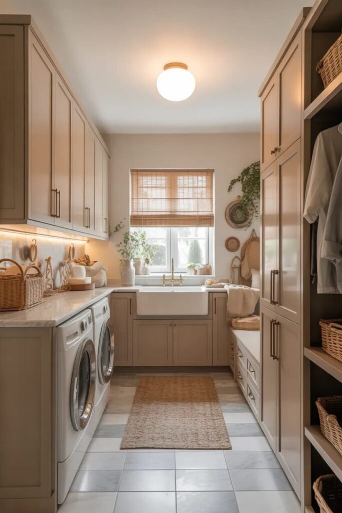 spa laundry room and mudroom combo