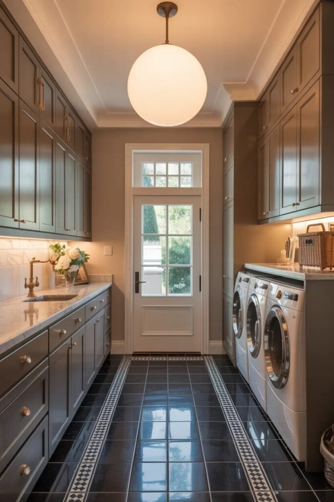 pendant laundry room and mudroom combo