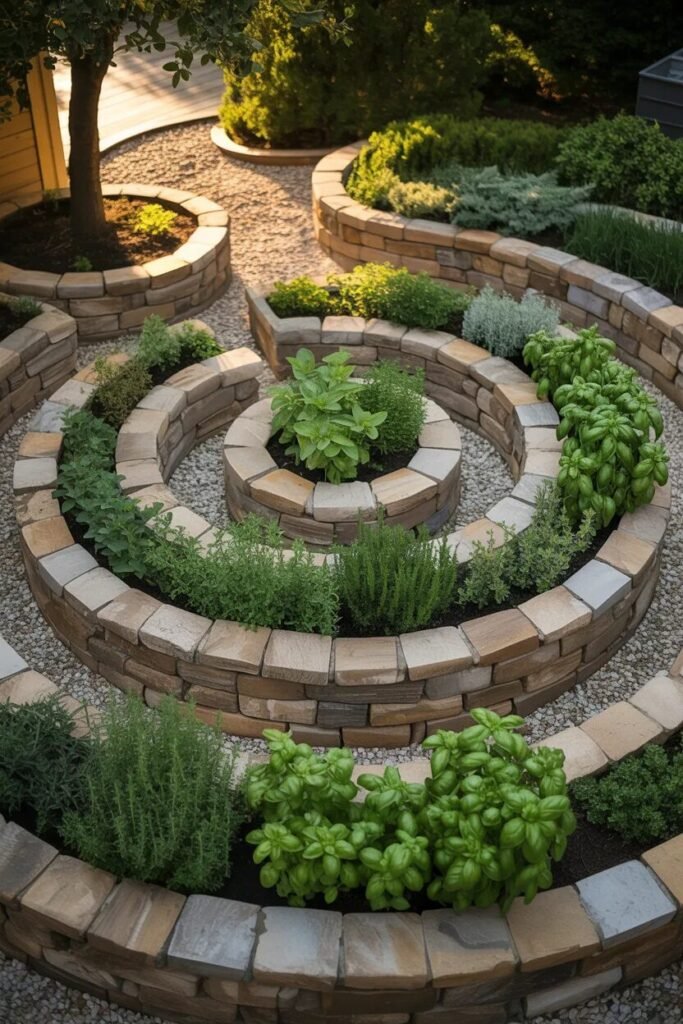 15 DIY backyard ideas herb spiral