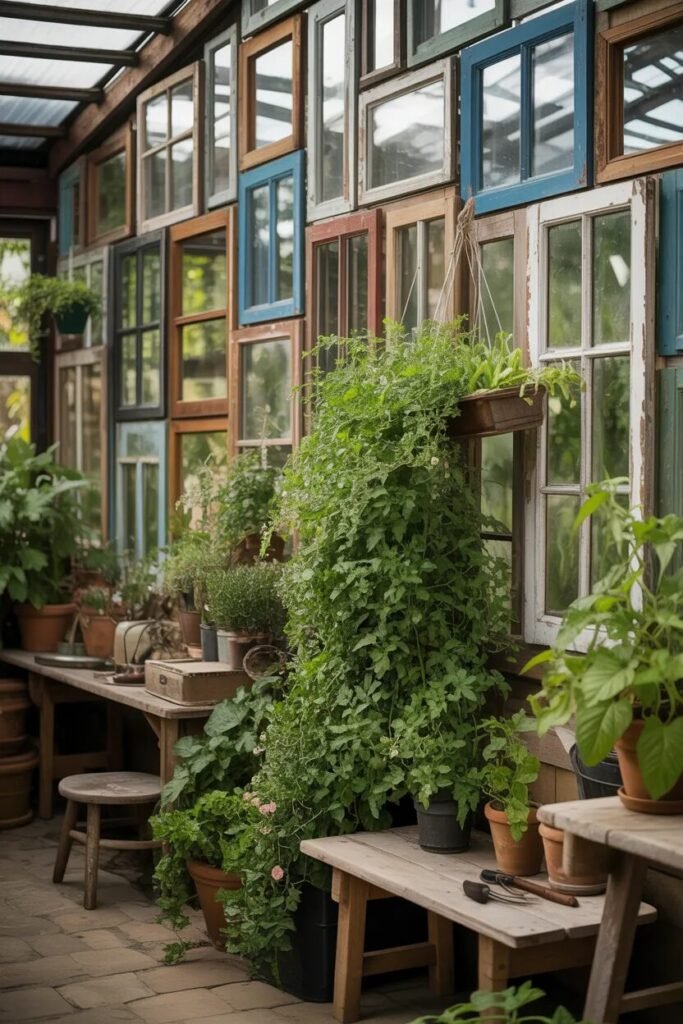 15 DIY backyard ideas window greenhouse