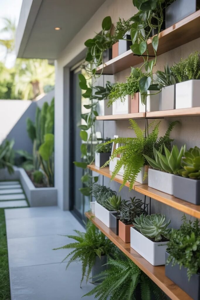 15 DIY backyard ideas plant shelves