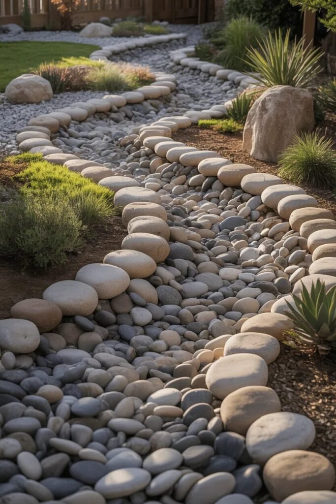 15 DIY backyard ideas dry stream