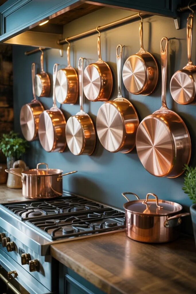 Copper kitchen wall decor ideas