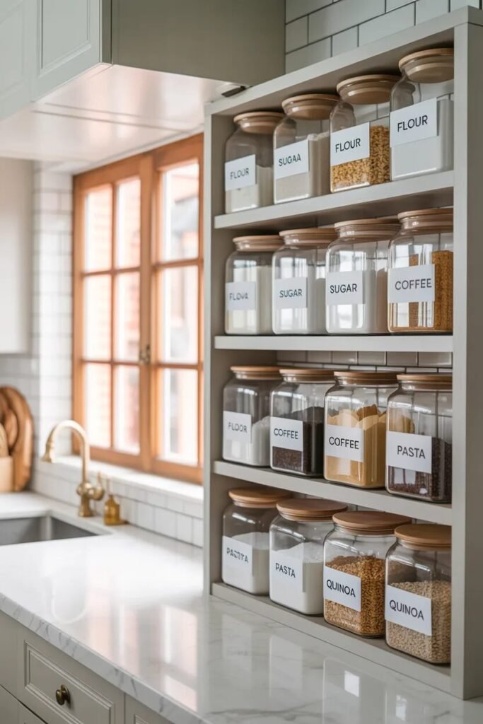 Glass jar kitchen wall decor ideas