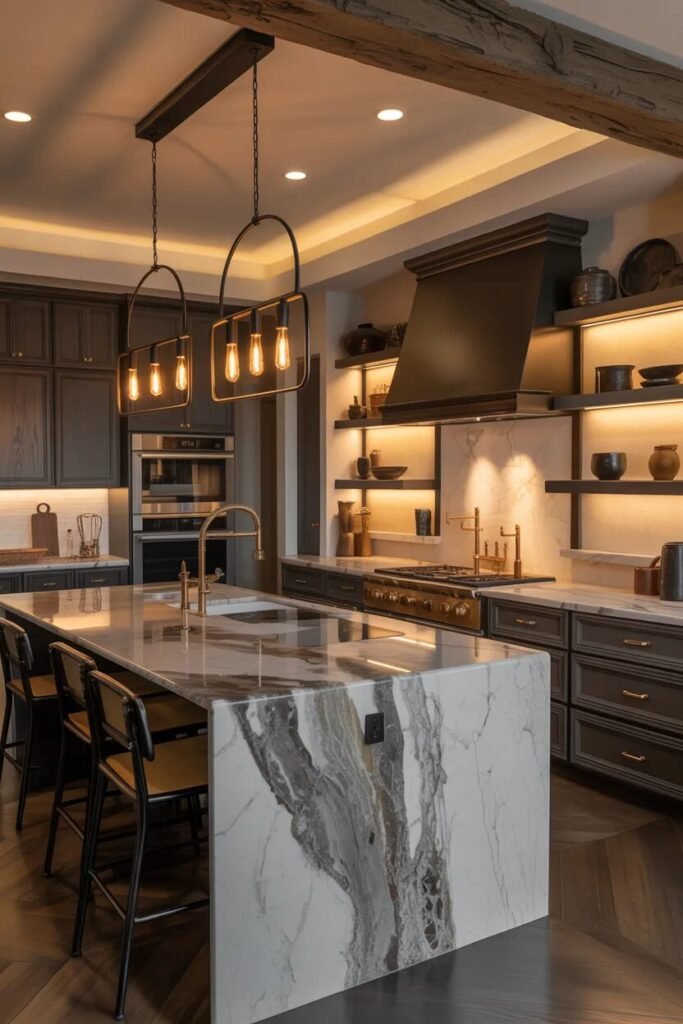 luxury farmhouse kitchen design ideas lighting