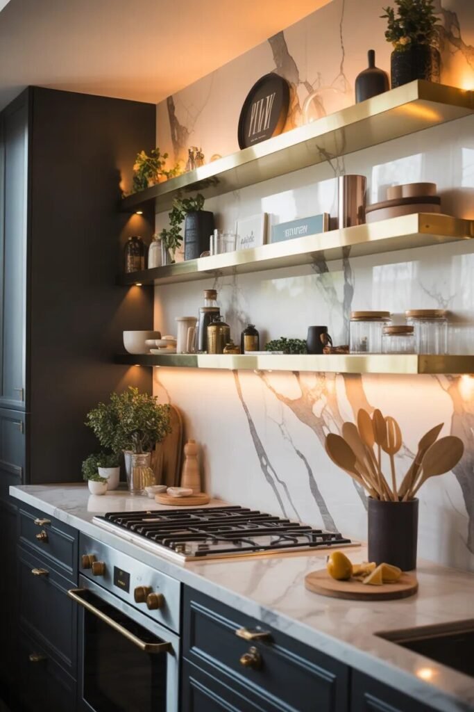 Marble kitchen wall decor ideas