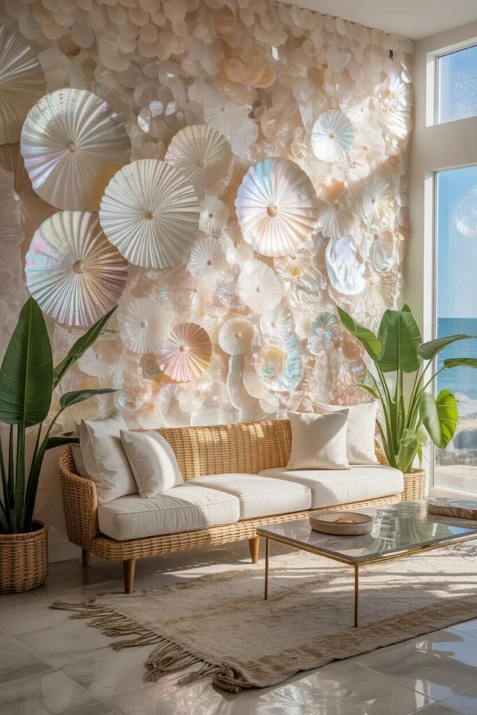 Capiz coastal wall decor ideas