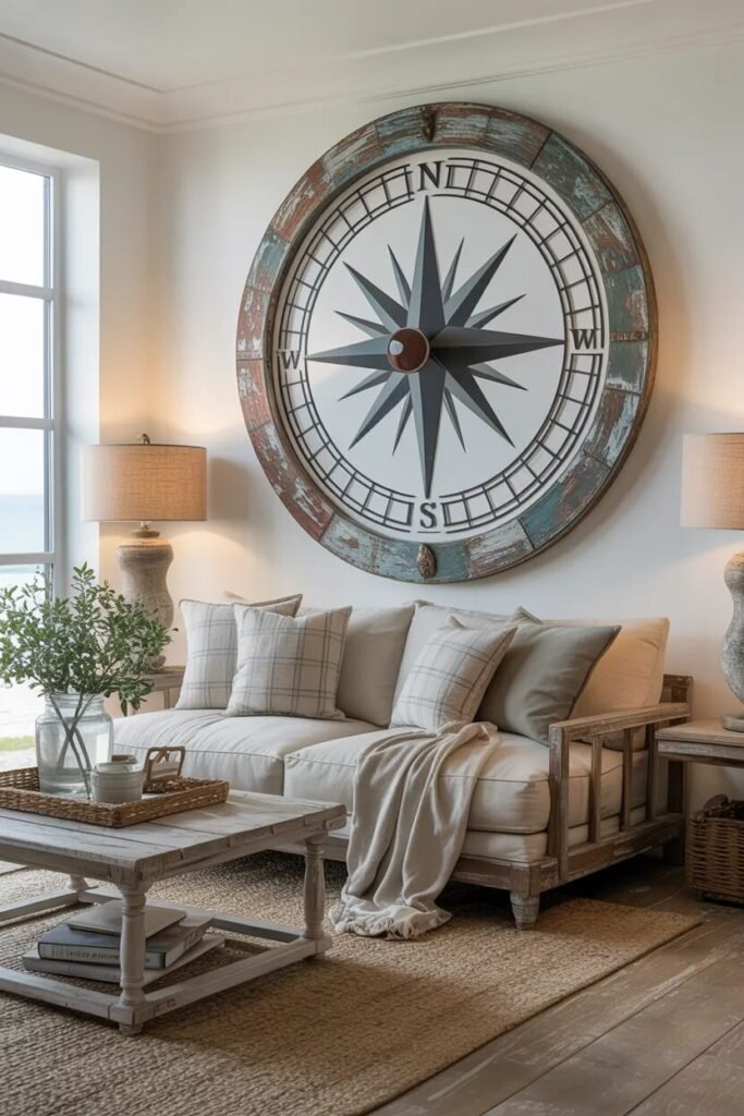 Compass coastal wall decor ideas