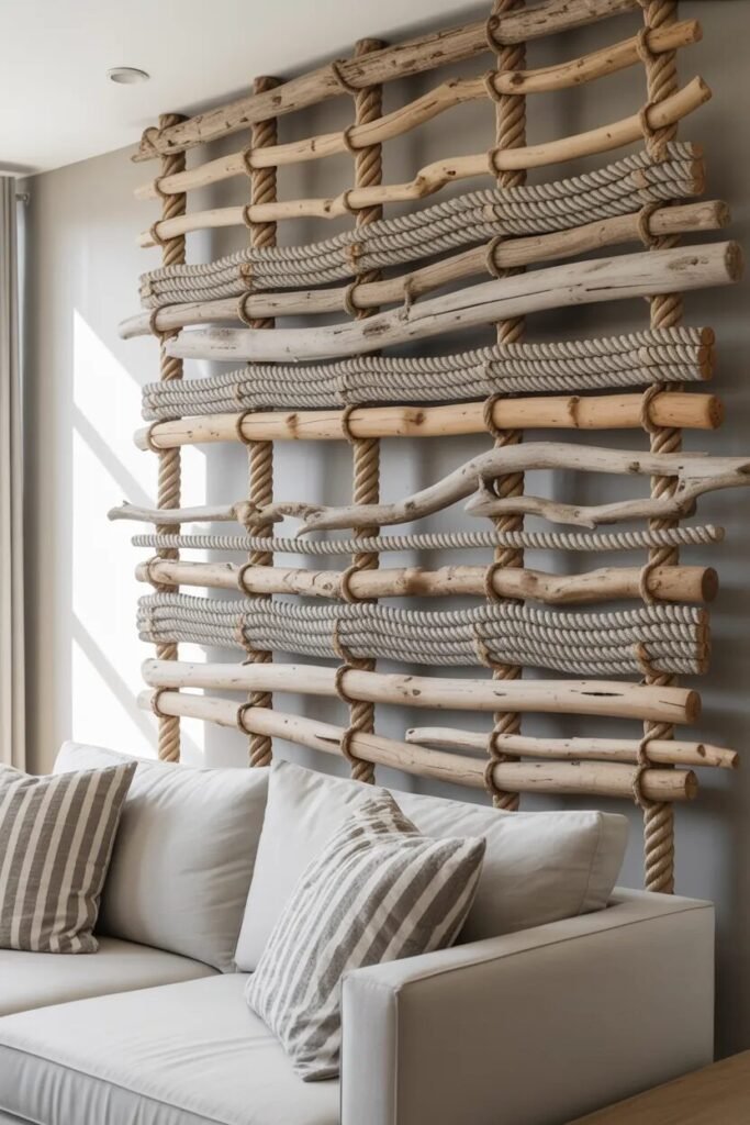 Rope coastal wall decor ideas