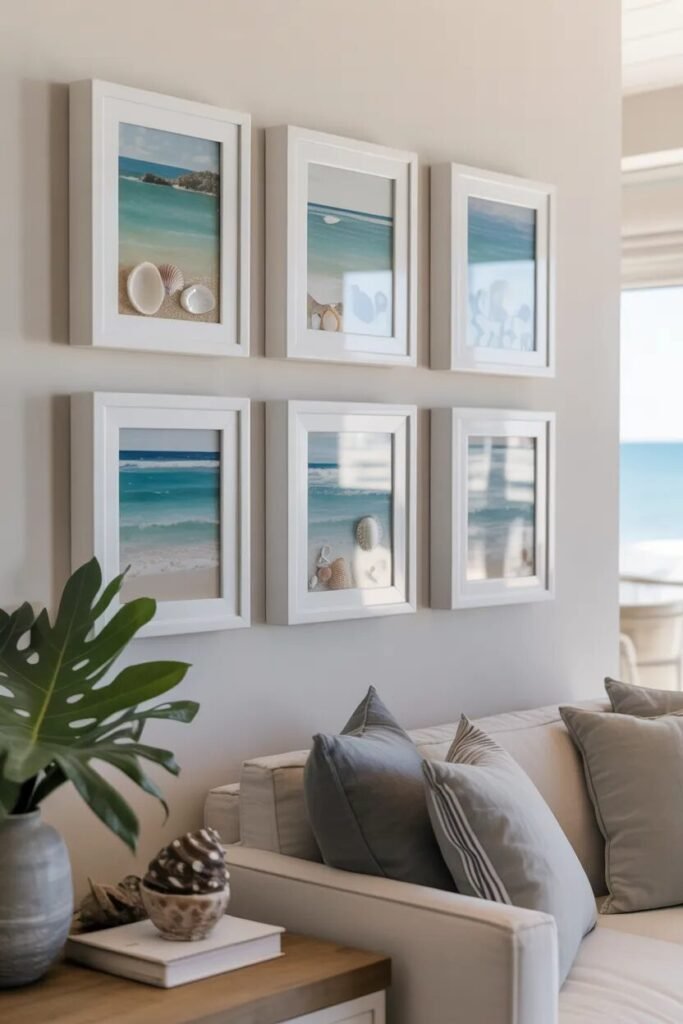 Shadow box coastal wall decor ideas