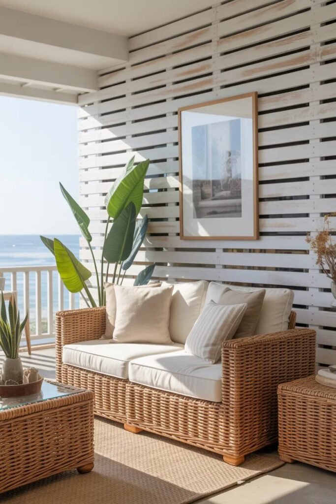Slatted coastal wall decor ideas