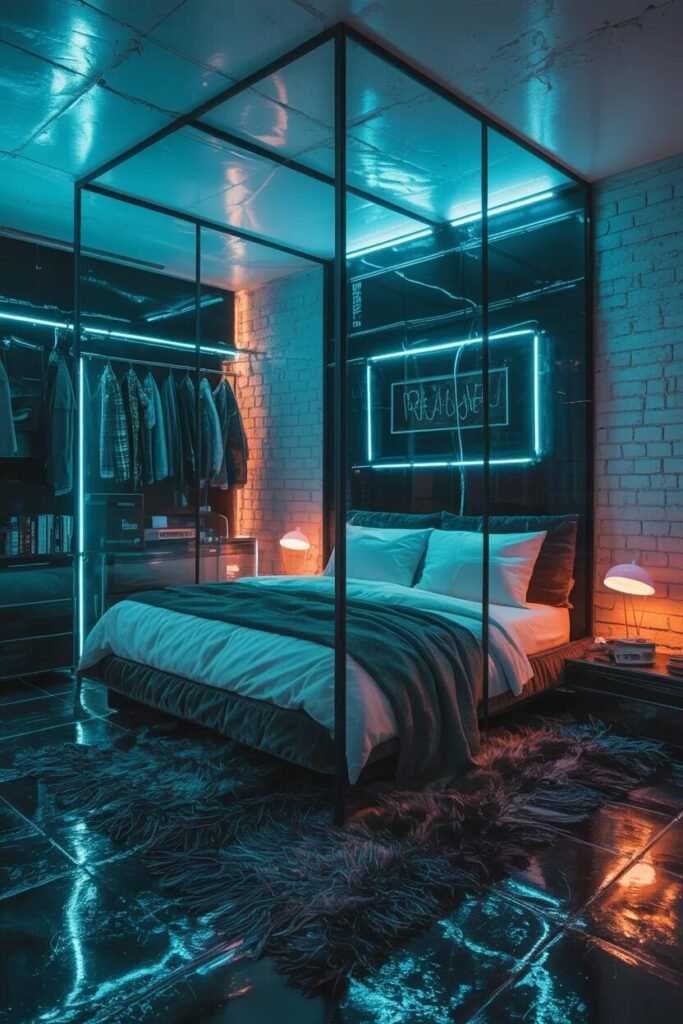 20 grunge bedroom design ideas black glass room