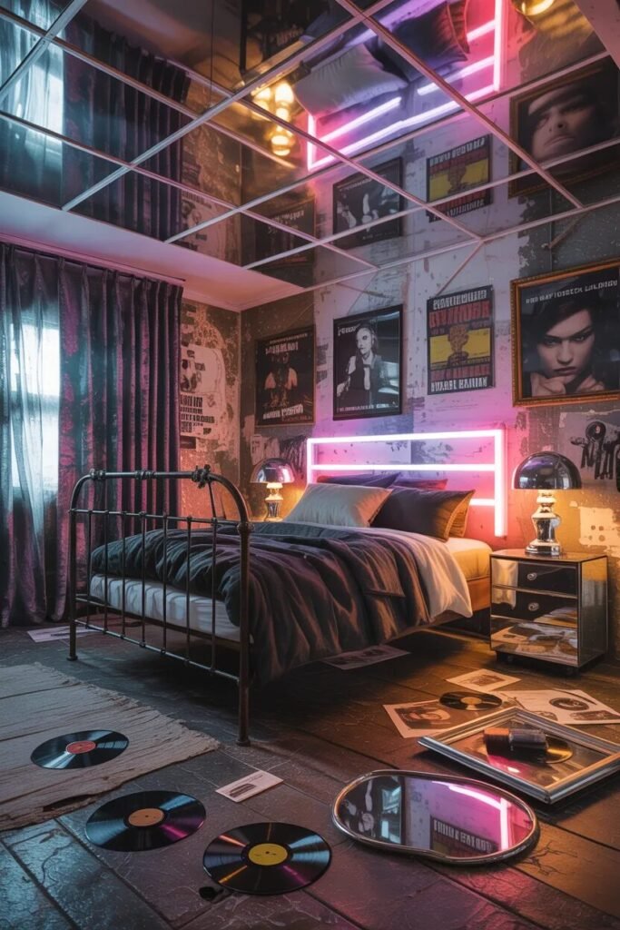 20 grunge bedroom design ideas mirror ceiling