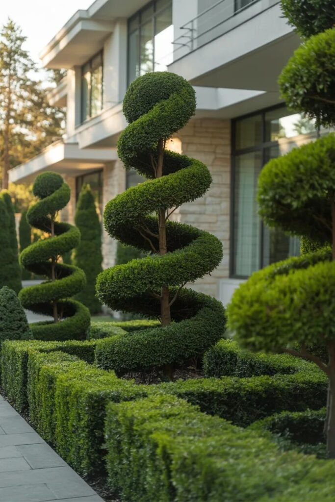 small front yard landscaping ideas sculptural plants