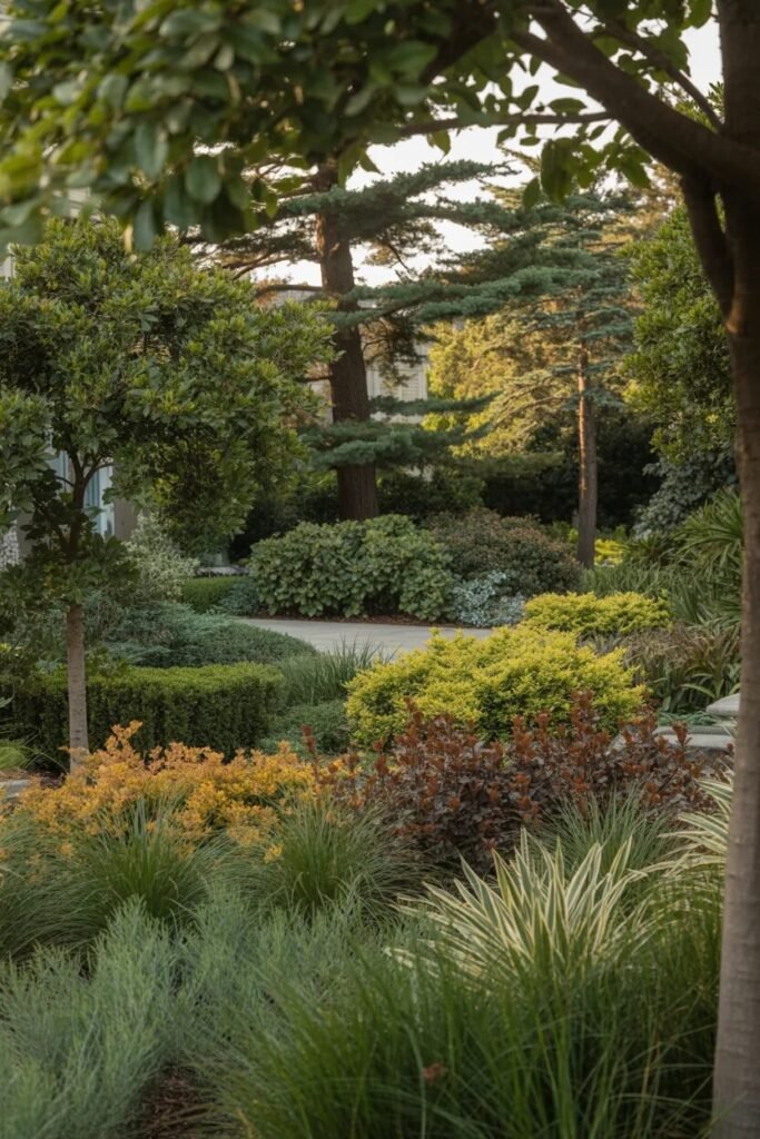 small front yard landscaping ideas layered plants