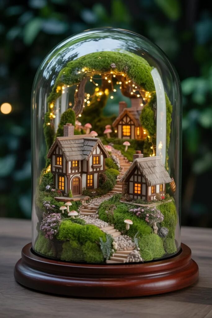 20 fairy garden ideas glass dome garden