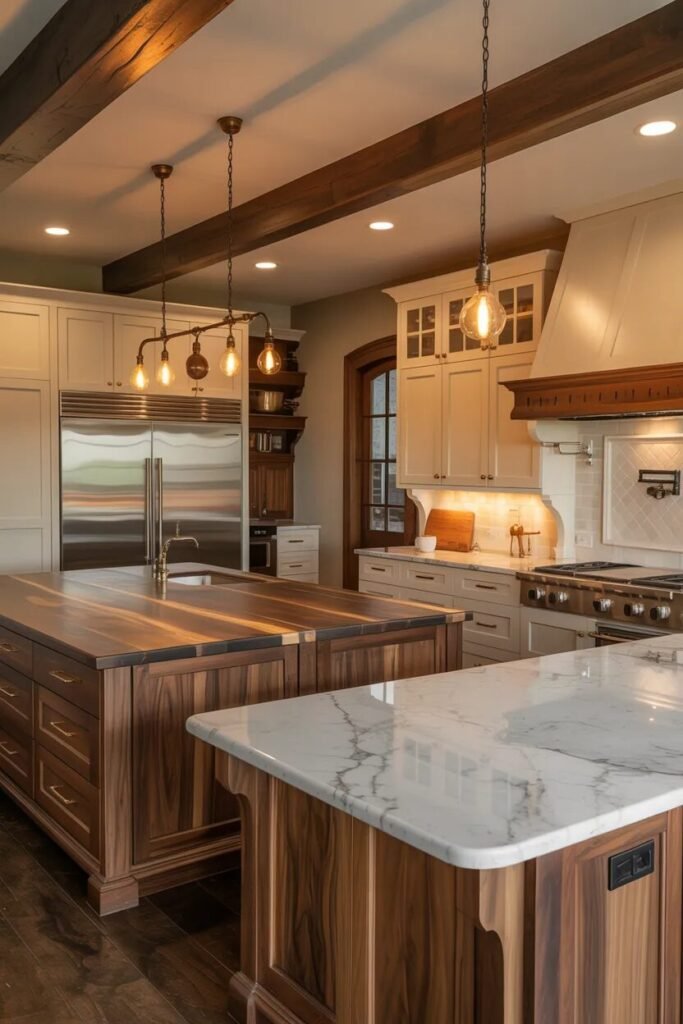 luxury farmhouse kitchen design ideas double island