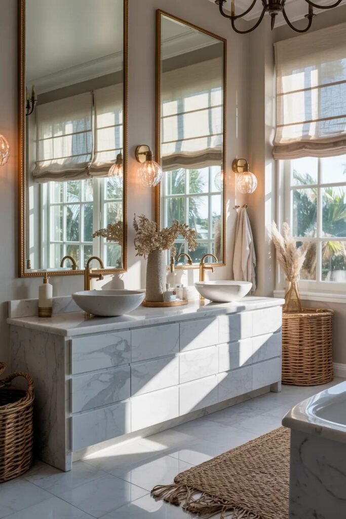 mirror luxury coastal bathroom ideas