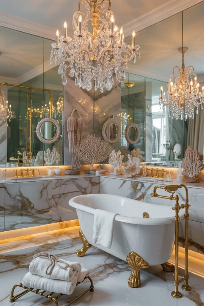 glam luxury coastal bathroom ideas