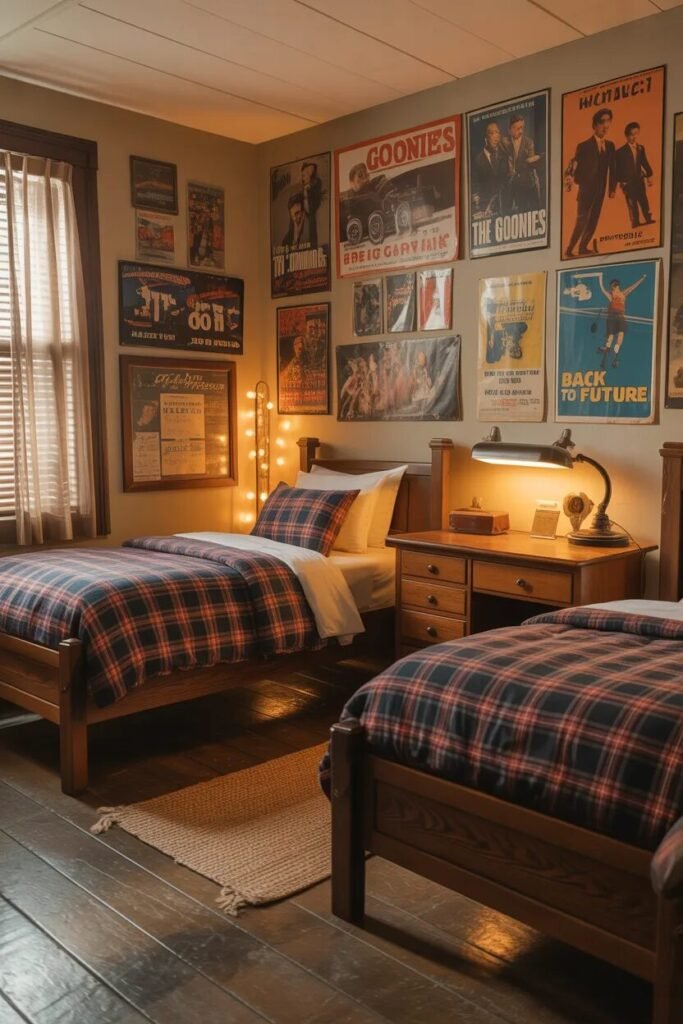 vintage boys dorm room design