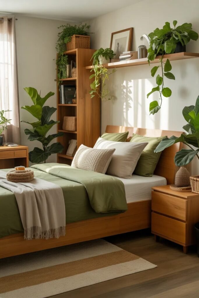 green boys dorm room design