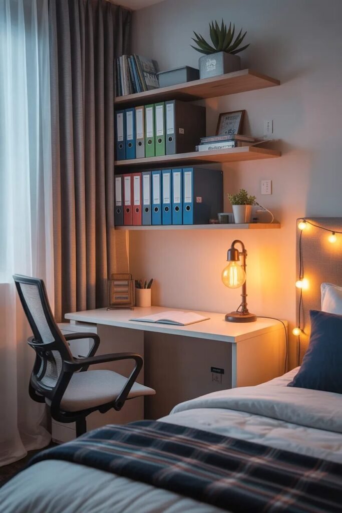 corner study boys dorm room design