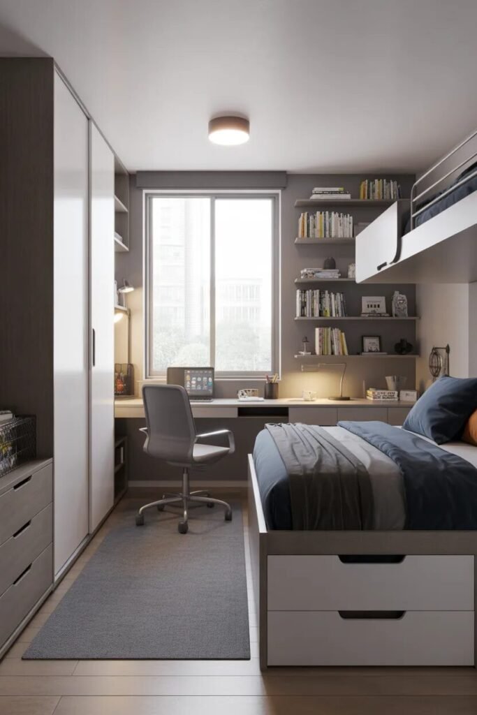multifunctional boys dorm room design
