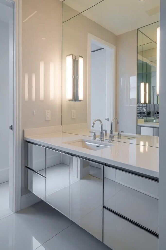 gloss luxury half bathroom design