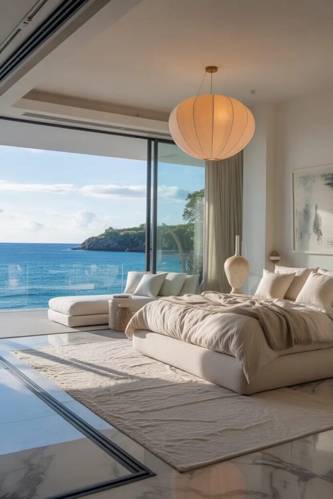oceanfront luxury coastal bedroom design