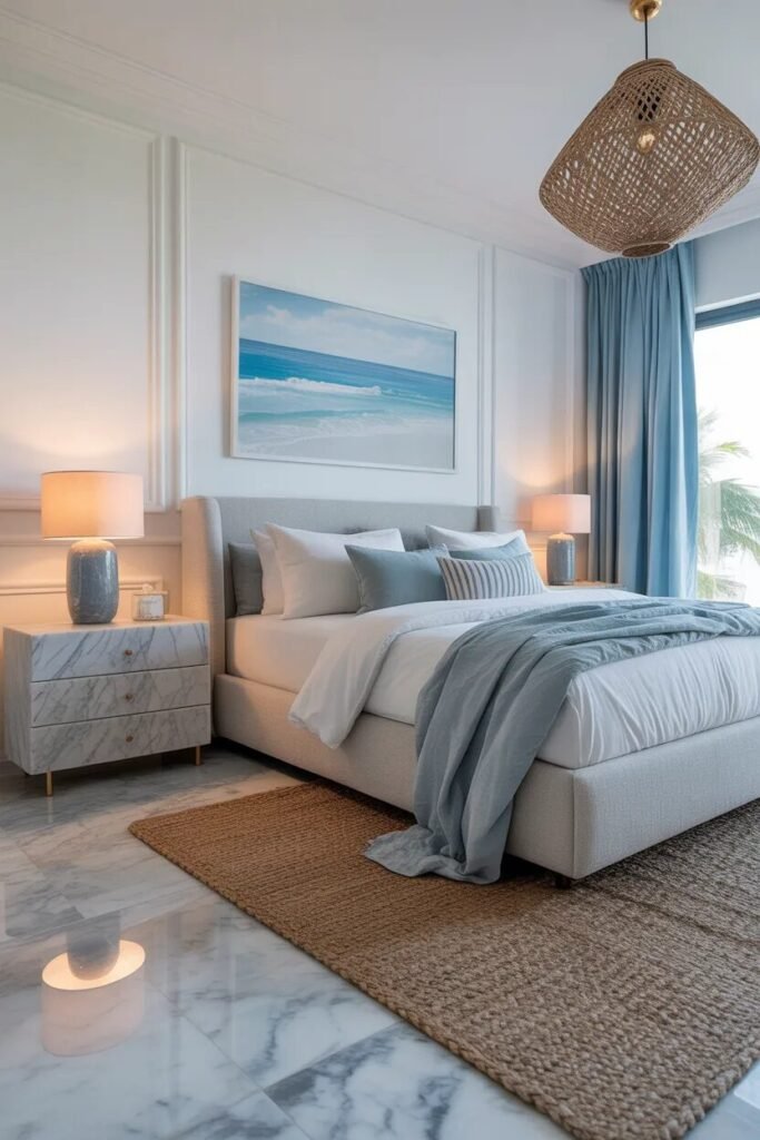 marble luxury coastal bedroom design