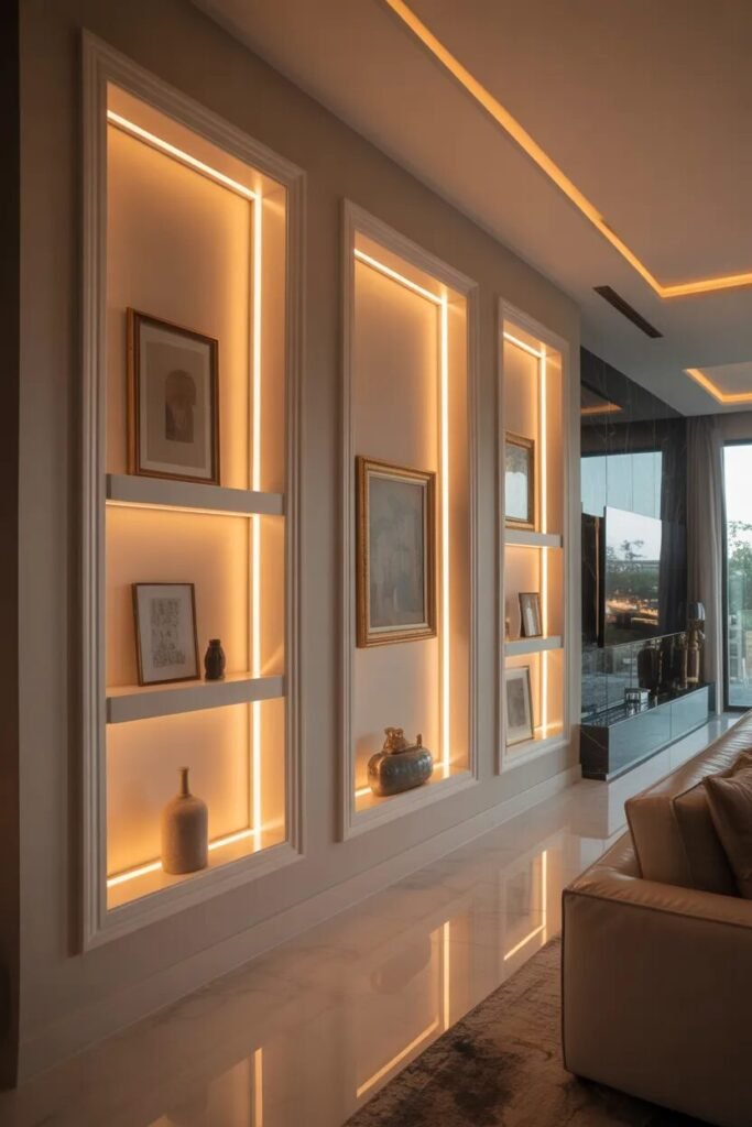 recessed living room wall decor ideas