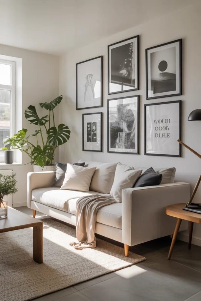 collage wall ideas for home decor black frames